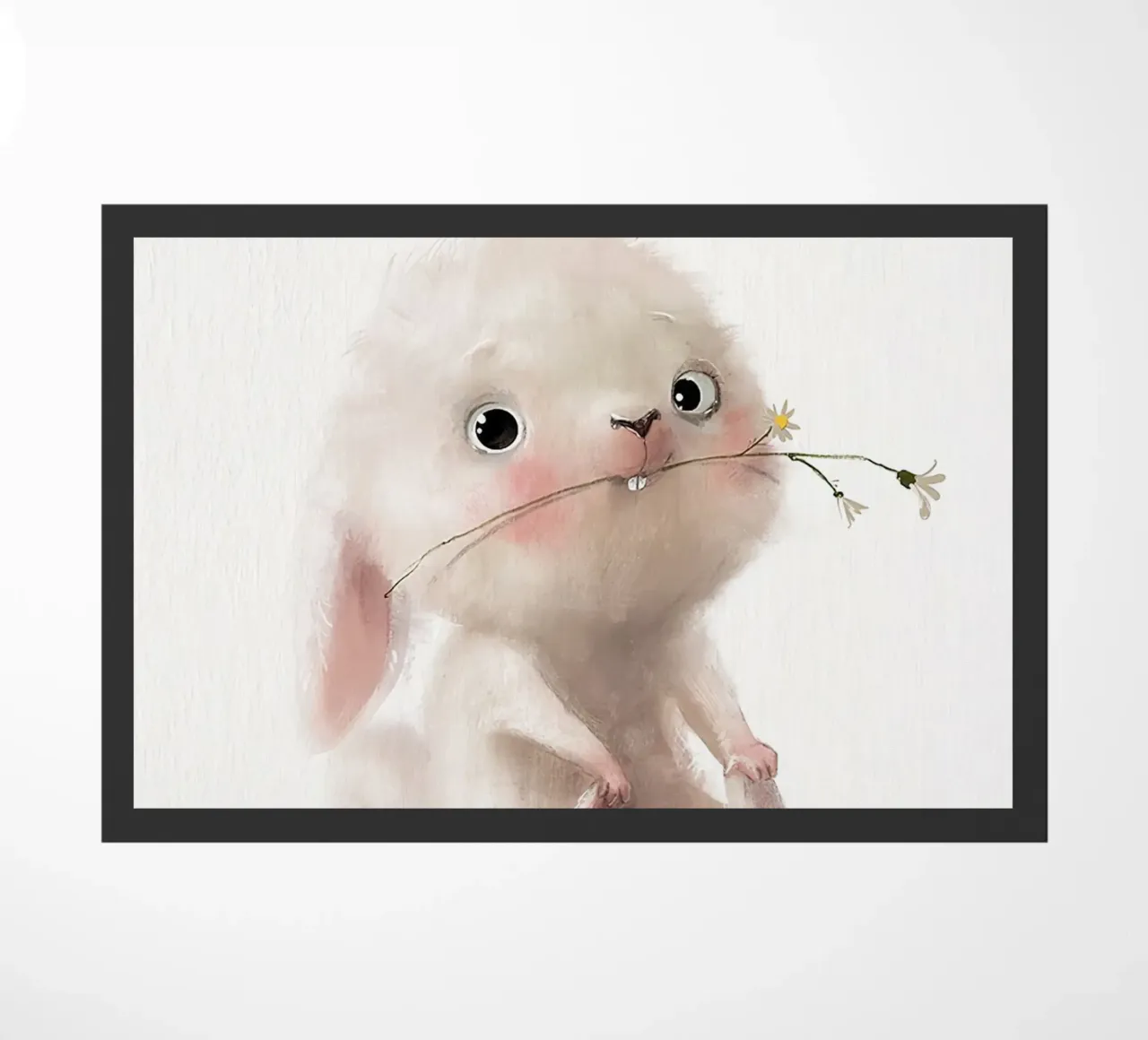 Coniglietto e fiore zerbino da Emil Art Studio