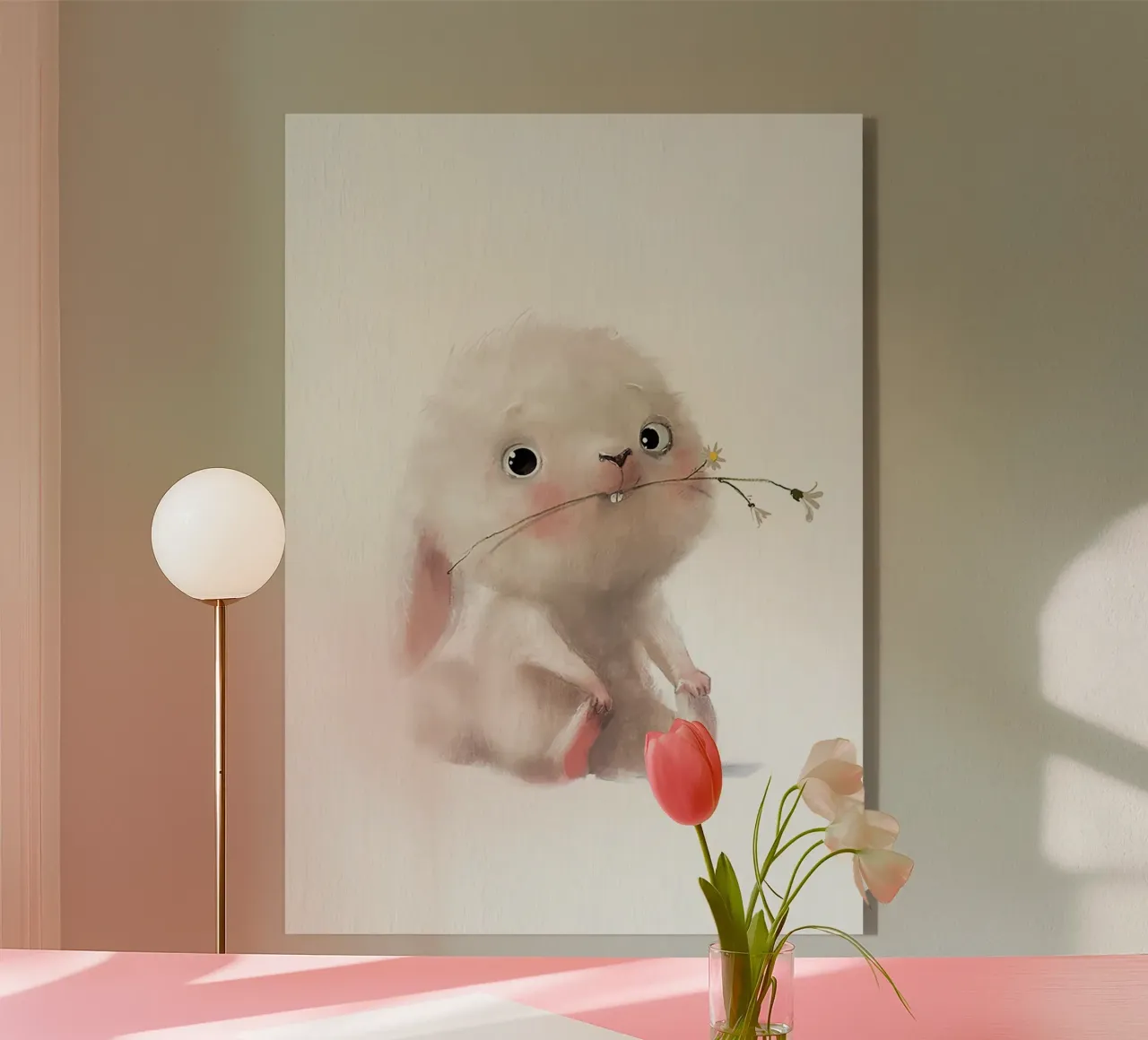 Coniglietto e fiore plexiglass da Emil Art Studio