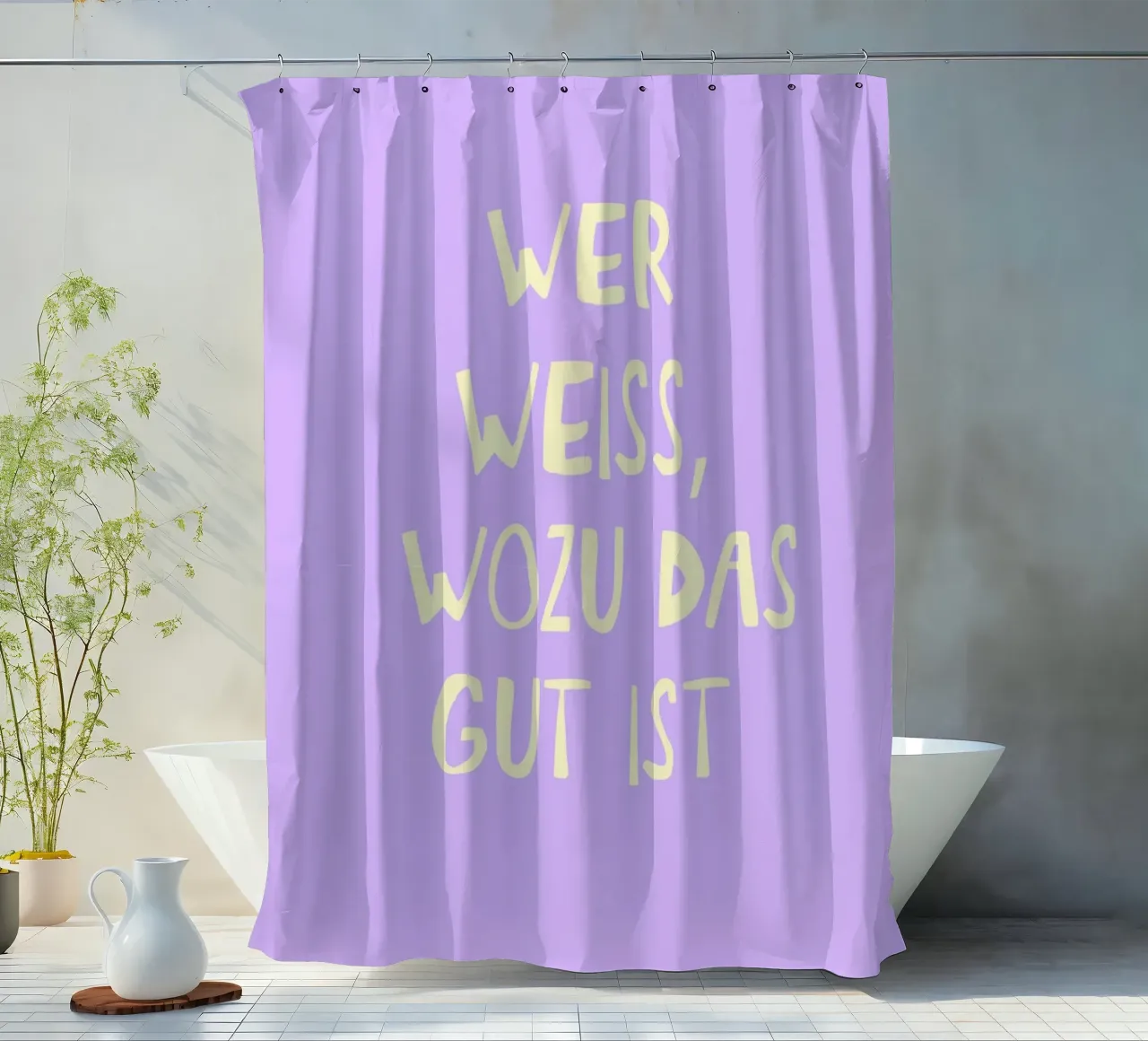 Chissà a cosa serve tenda da doccia da Attaboy Dsgn