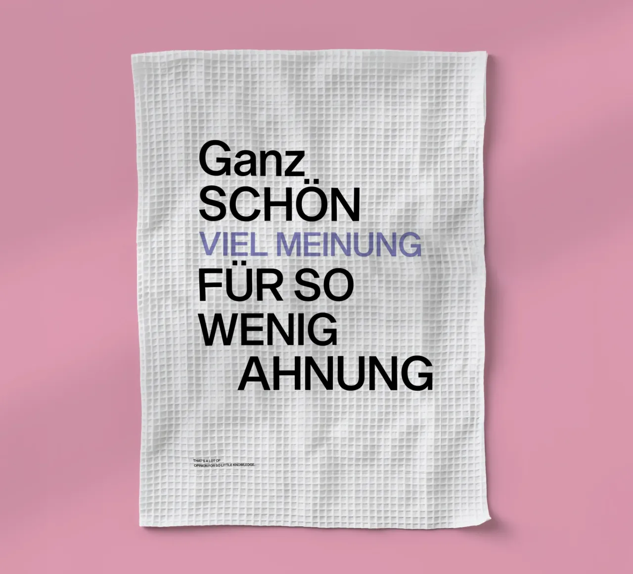 Viel Meinung, Wenig Ahnung canovaccio da cucina da Attaboy Dsgn