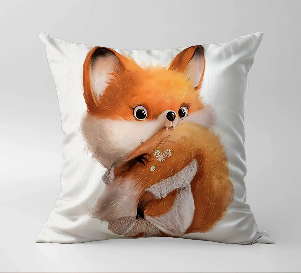 Volpe con coda folta cuscino da Emil Art Studio