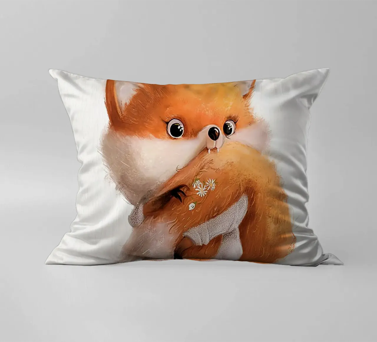 Volpe con coda folta cuscino da Emil Art Studio