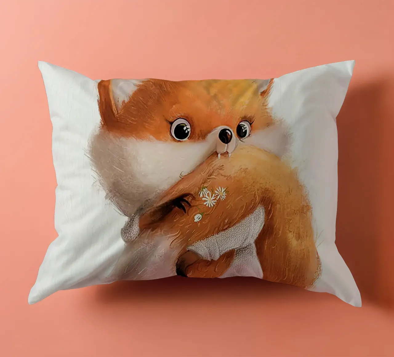 Volpe con coda folta cuscino da Emil Art Studio