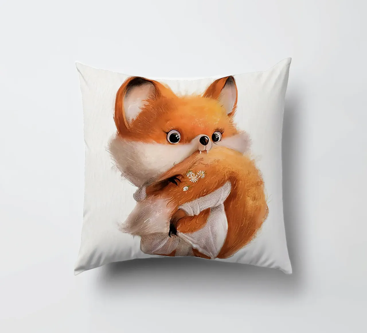 Volpe con coda folta cuscino da Emil Art Studio