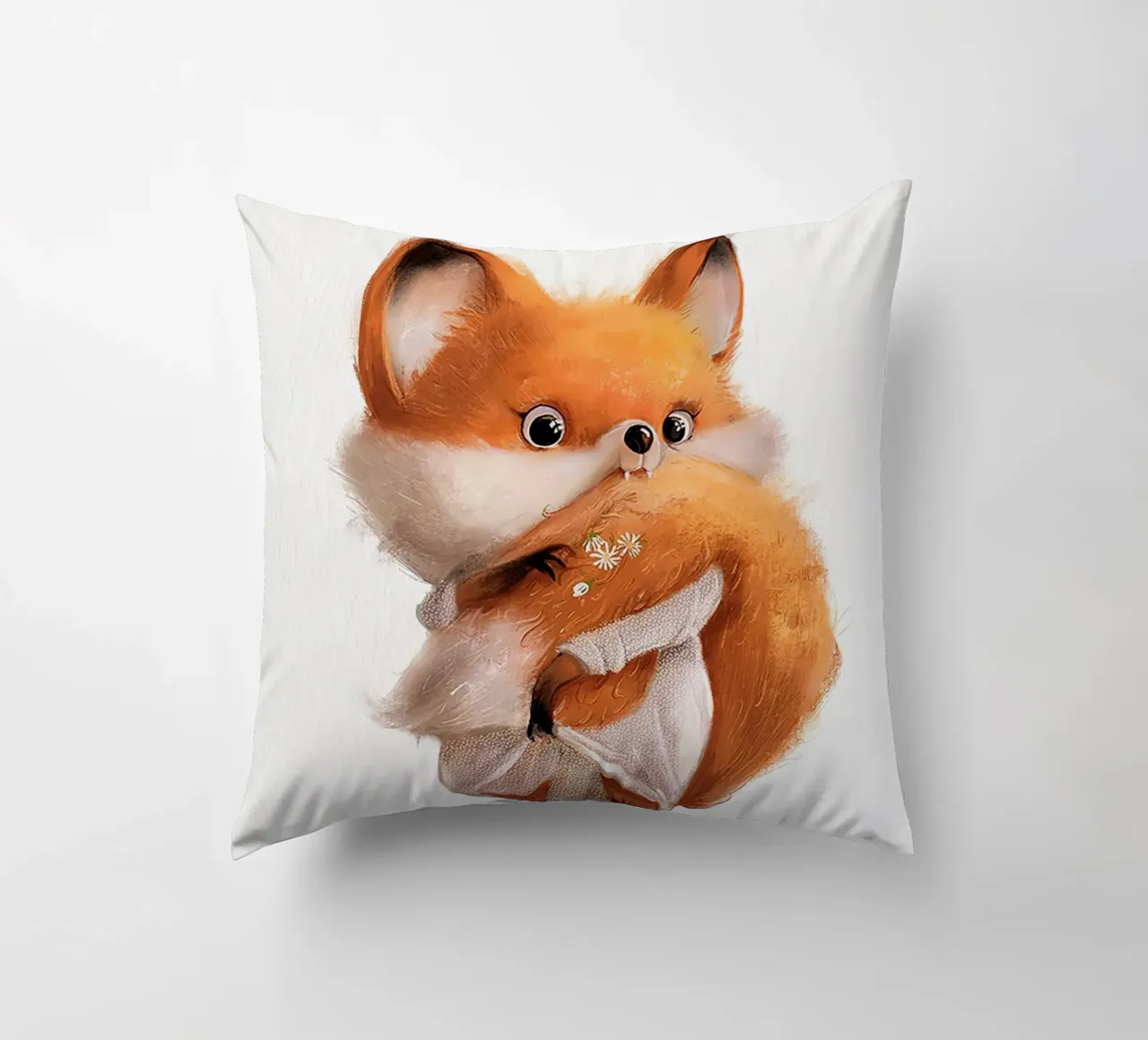 Volpe con coda folta cuscino da Emil Art Studio