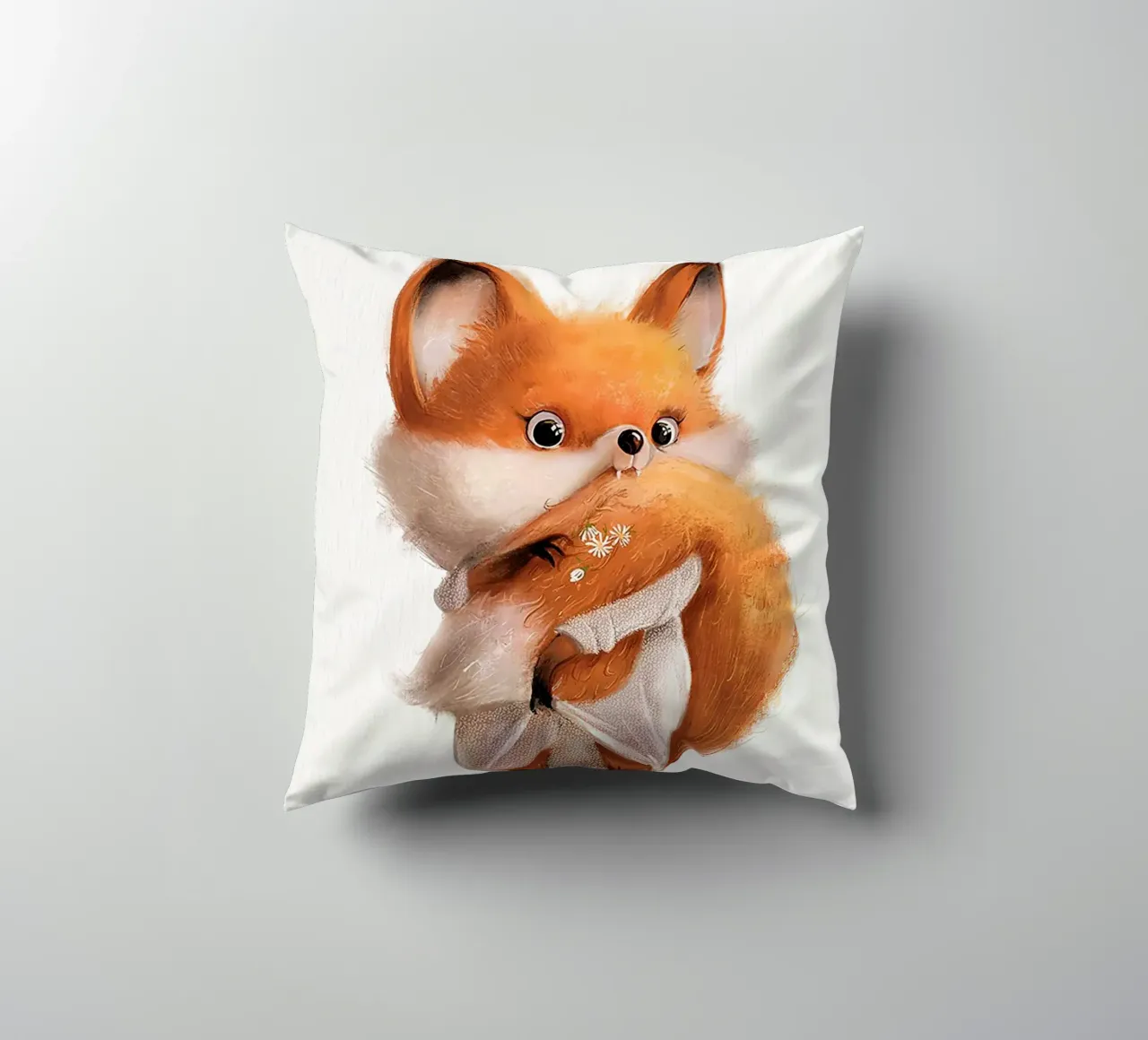 Volpe con coda folta cuscino da Emil Art Studio