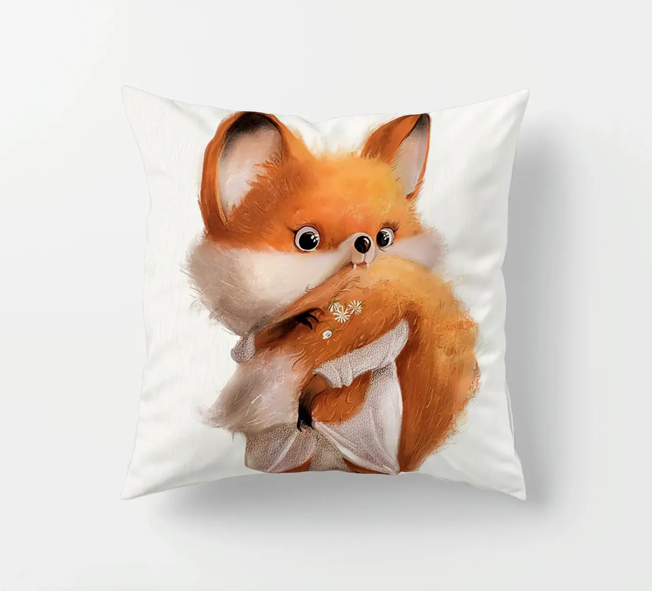 Volpe con coda folta cuscino da Emil Art Studio