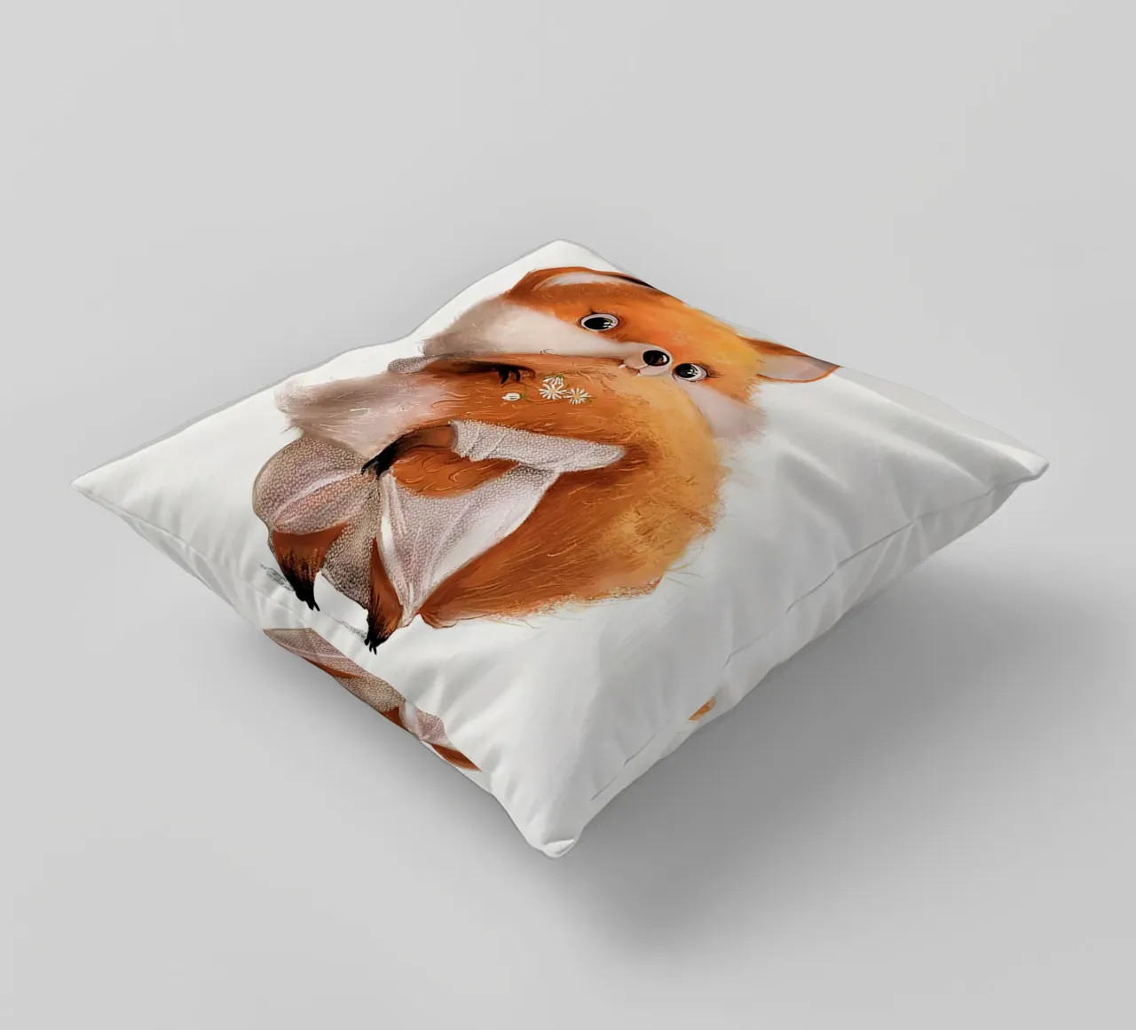 Volpe con coda folta cuscino da Emil Art Studio