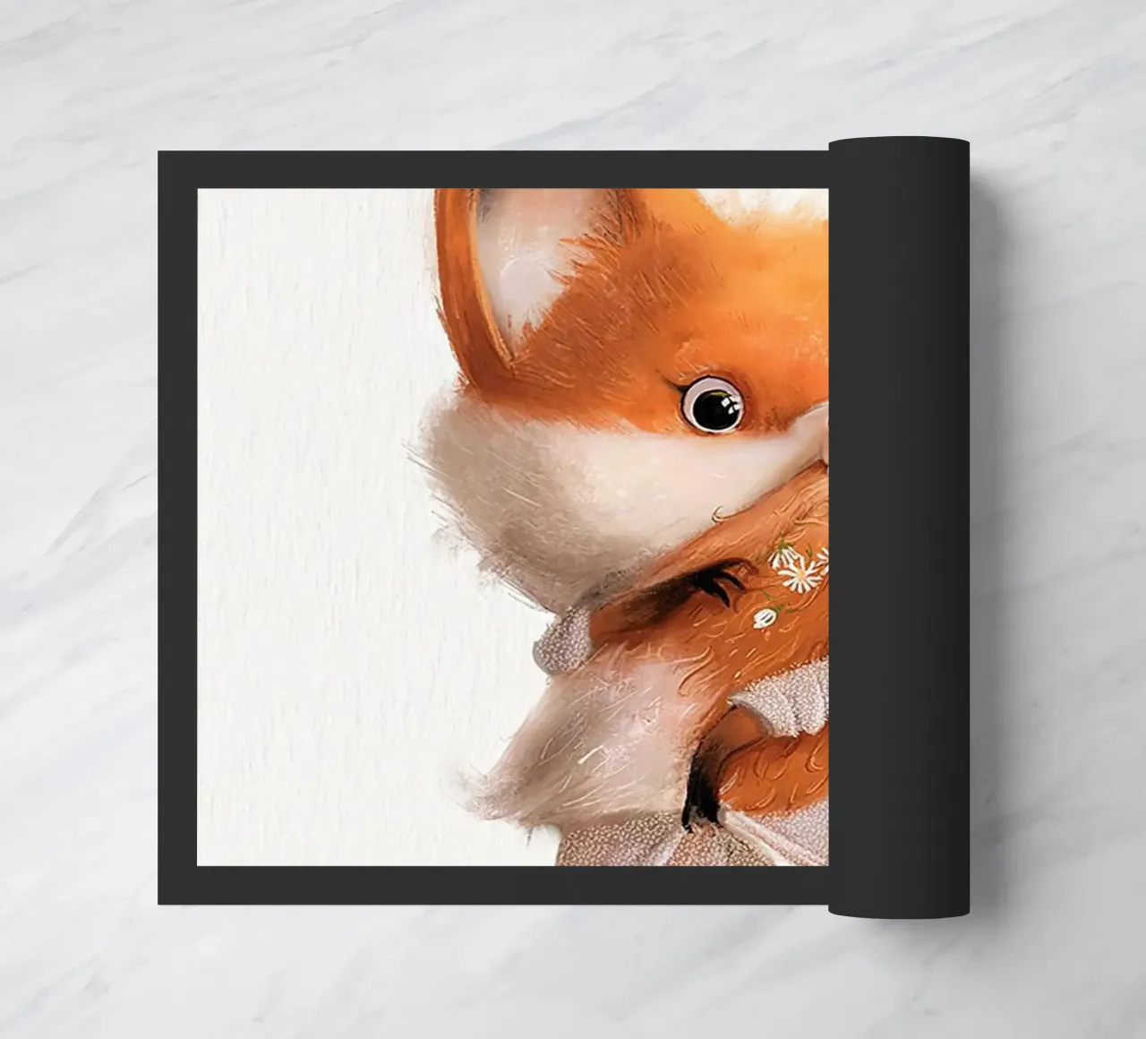 Fuchs mit buschigem Schwanz Fußmatte von Emil Art Studio