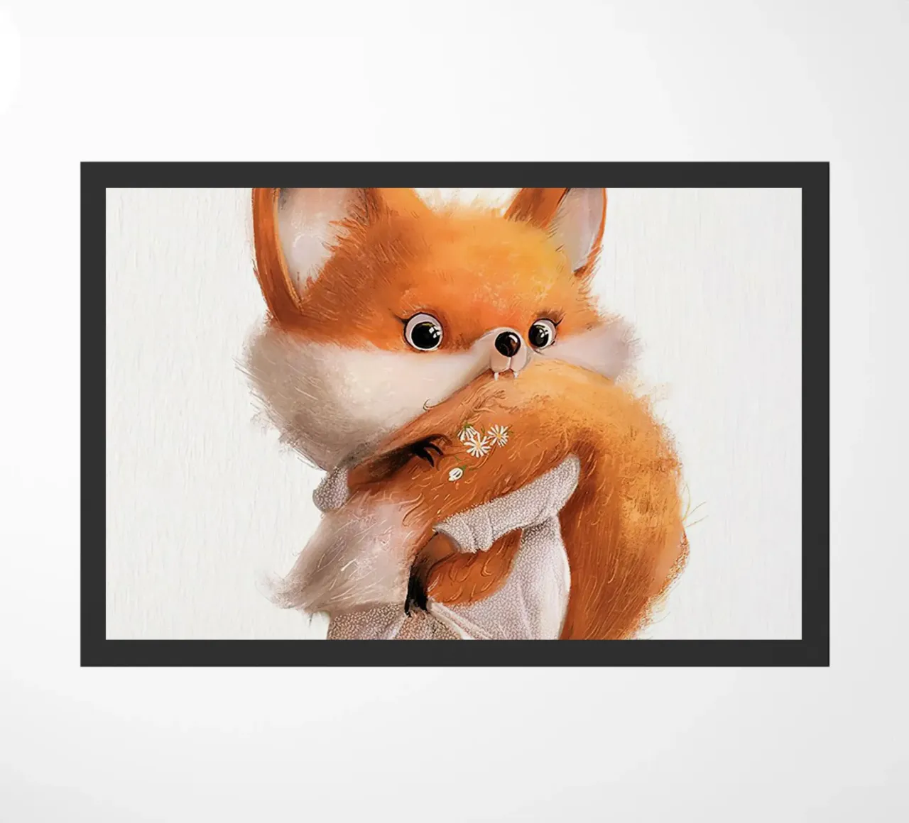 Fuchs mit buschigem Schwanz Fußmatte von Emil Art Studio