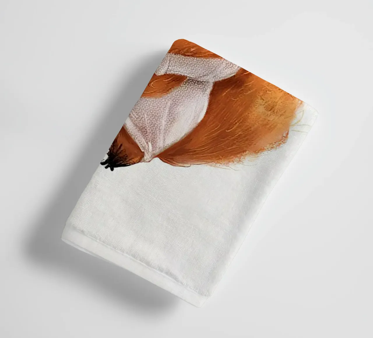 Volpe con coda folta asciugamano da bagno da Emil Art Studio