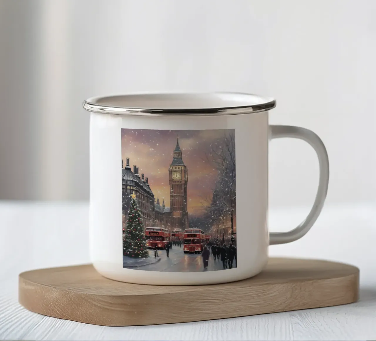 Natale a Londra - Big Ben tazza in smalto da Christmas Vibes 2025