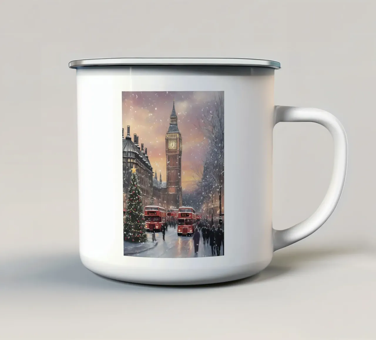 Natale a Londra - Big Ben tazza in smalto da Christmas Vibes 2025