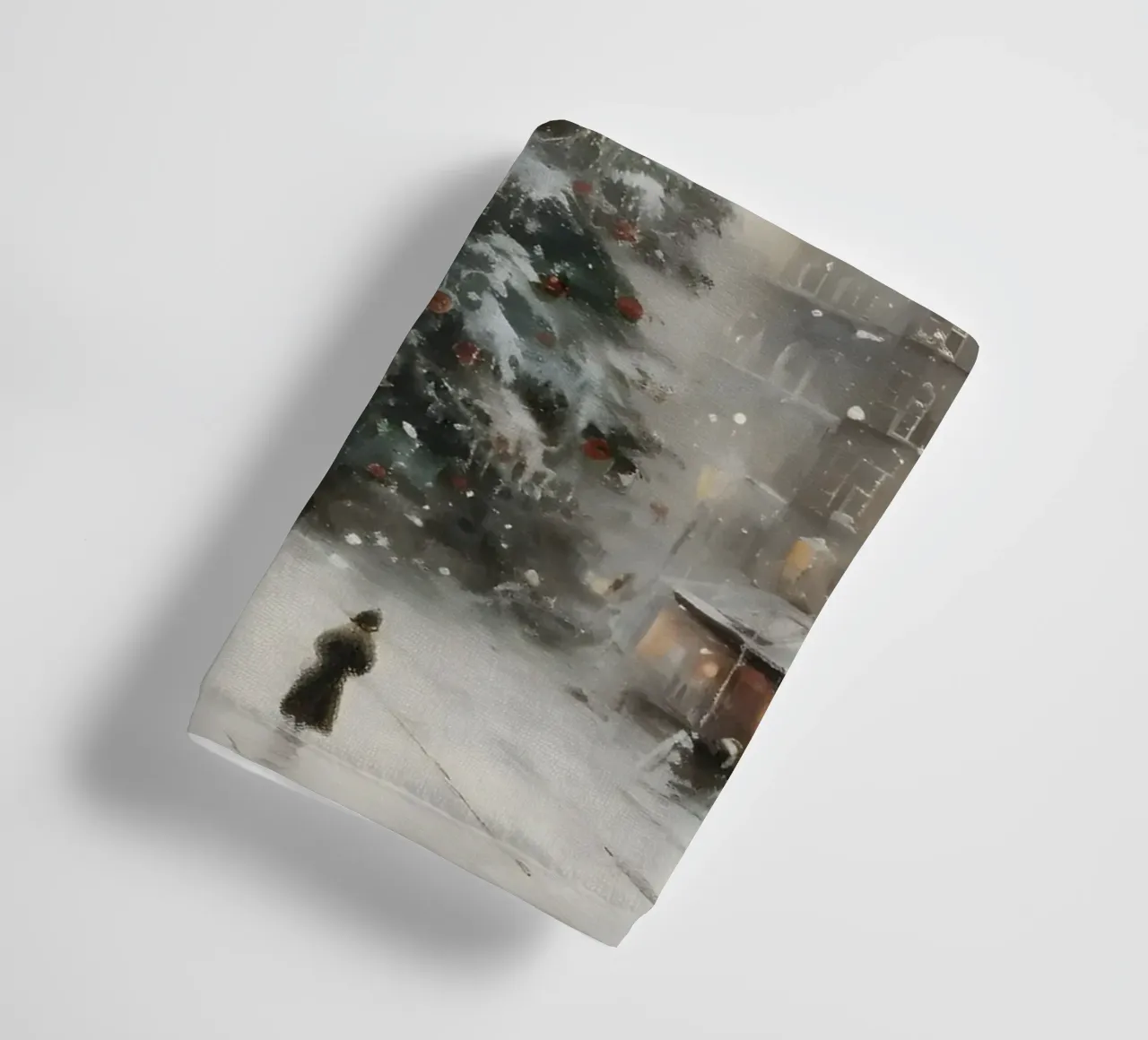 Città invernale con albero di Natale - Scena romantica sulla neve asciugamano da bagno da Christmas Vibes 2025