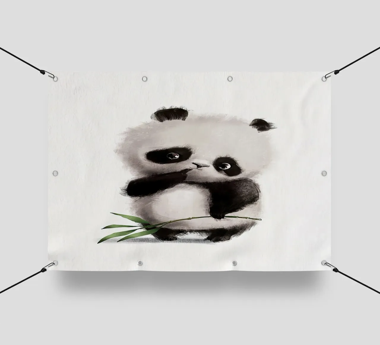 Panda premuroso telo in pvc da Emil Art Studio