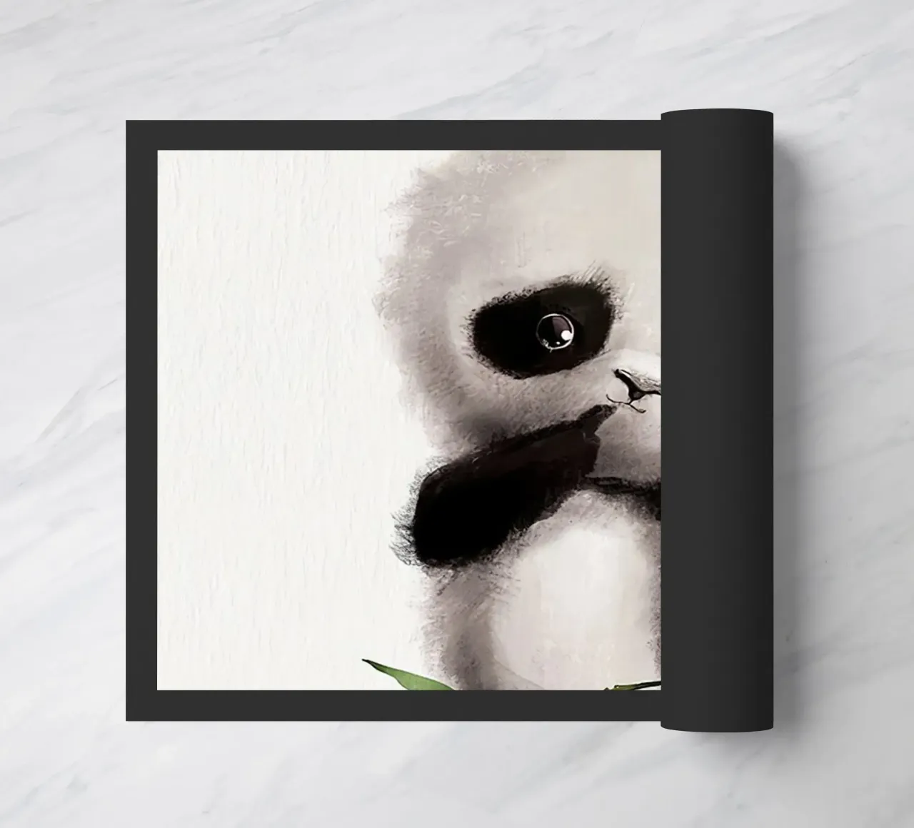 Strenger Panda Fußmatte von Emil Art Studio