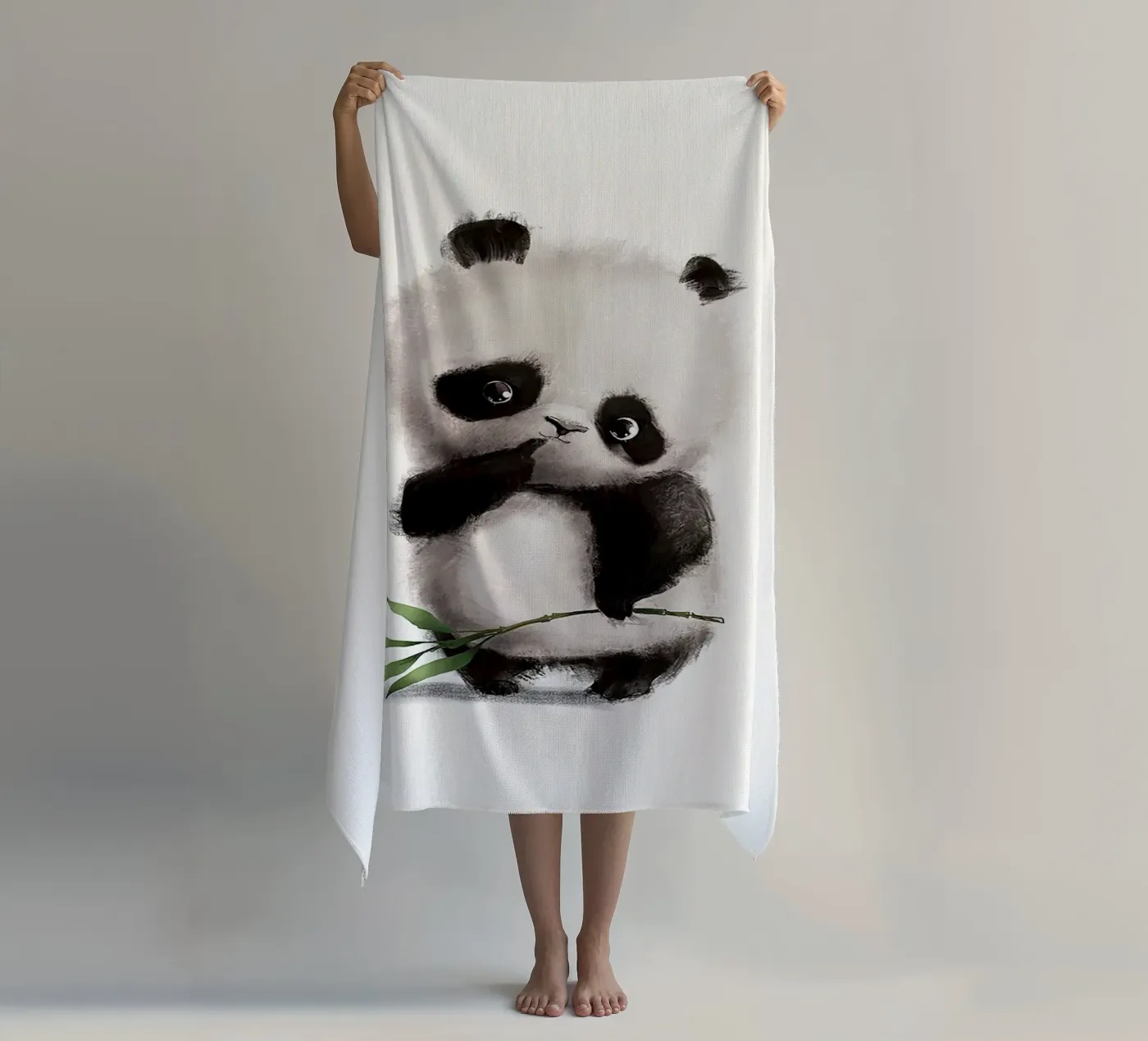 Panda premuroso telo mare da Emil Art Studio