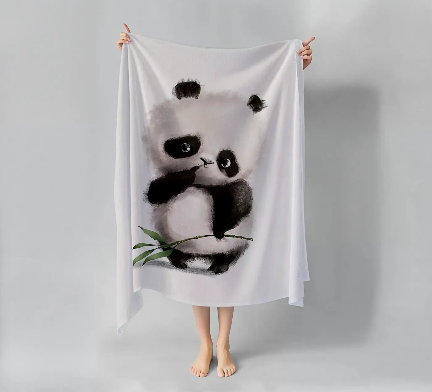 Panda premuroso telo mare da Emil Art Studio