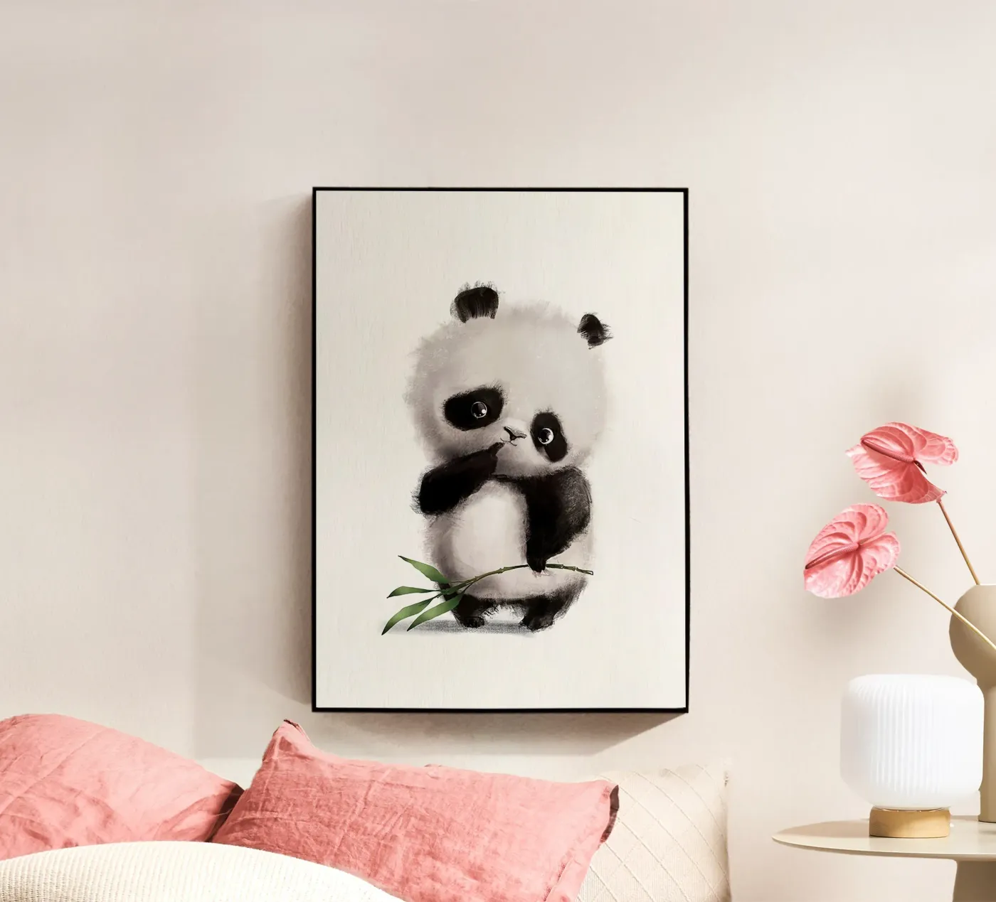Toughtful Panda Acryl-Glas von Emil Art Studio