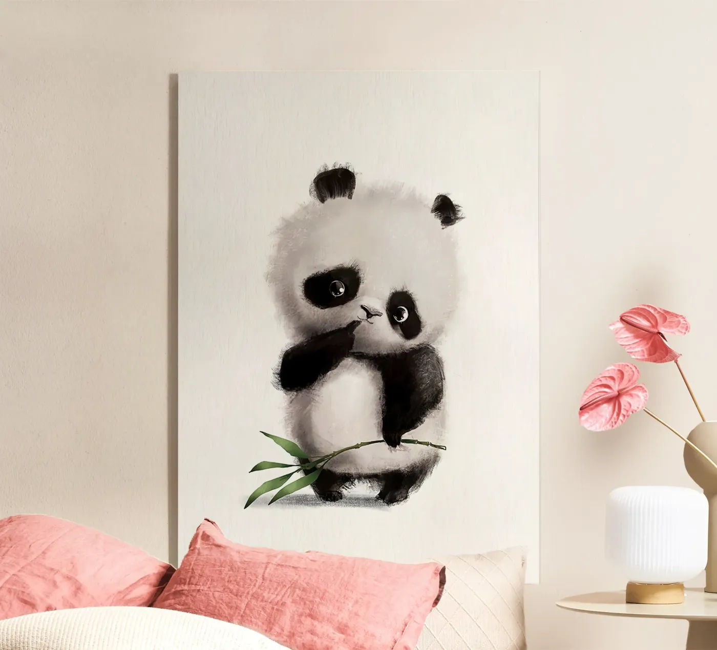 Toughtful Panda Acryl-Glas von Emil Art Studio