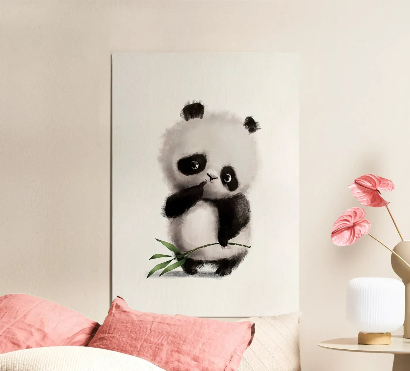 Toughtful Panda poster van Emil Art Studio