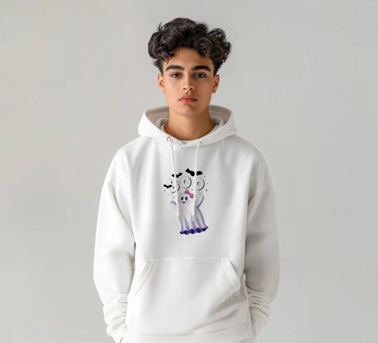 Boo. L'ora delle streghe e Halloween. felpa con cappuccio da CalliLetters