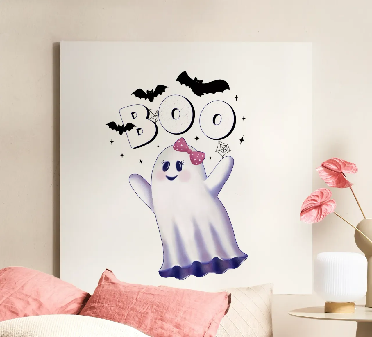 Boo. L'ora delle streghe e Halloween. tela con Cornice a cassetta da CalliLetters