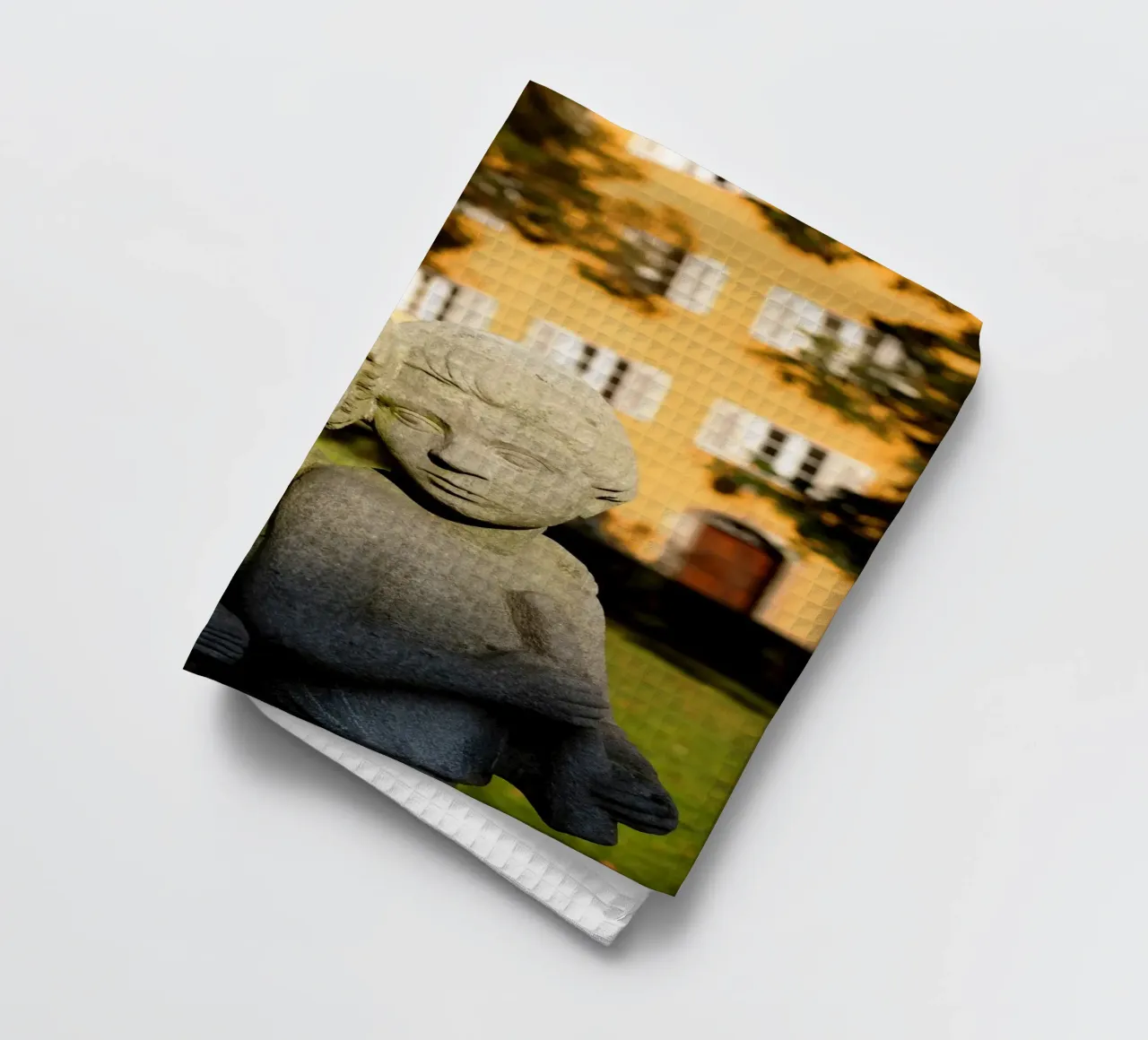 Due statue di bambini nel Borstei di Monaco di Baviera canovaccio da cucina da Borstei München