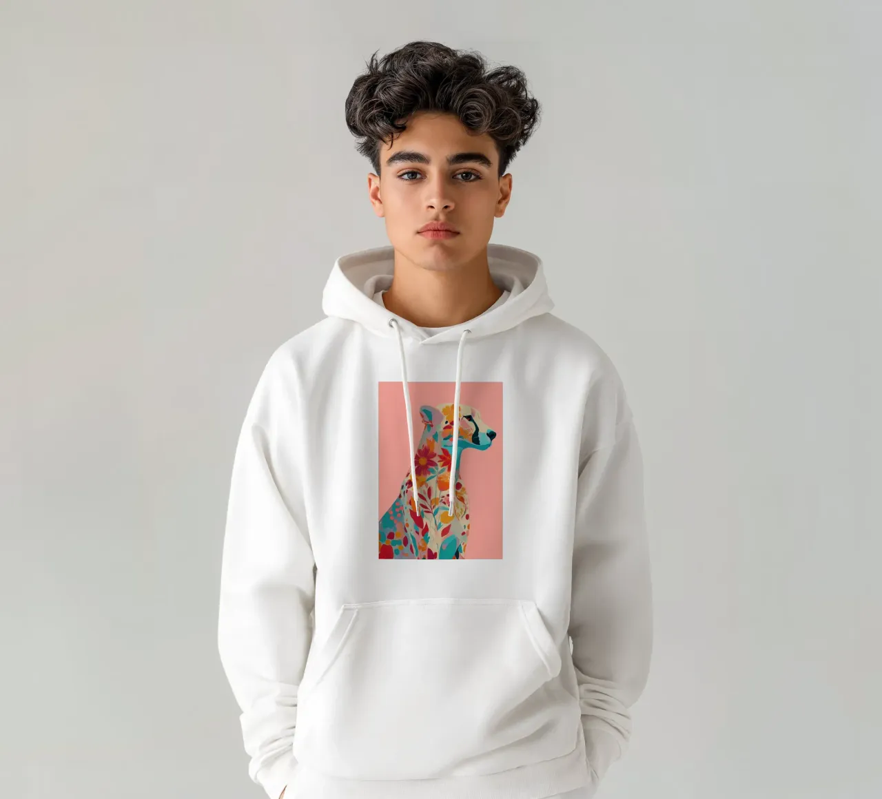 Portrait of a Cheetah in Bloom sudadera con capucha de Luca