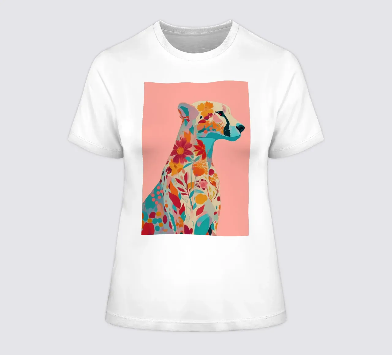 Portrait of a Cheetah in Bloom t-shirt da donna da Luca