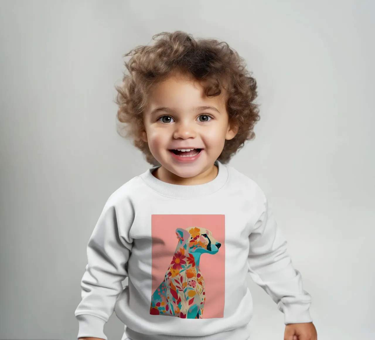 Portrait of a Cheetah in Bloom sudadera de bebé de Luca