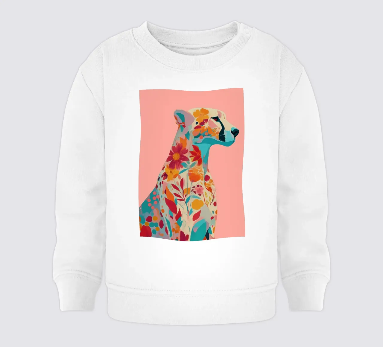 Portrait of a Cheetah in Bloom sudadera de bebé de Luca