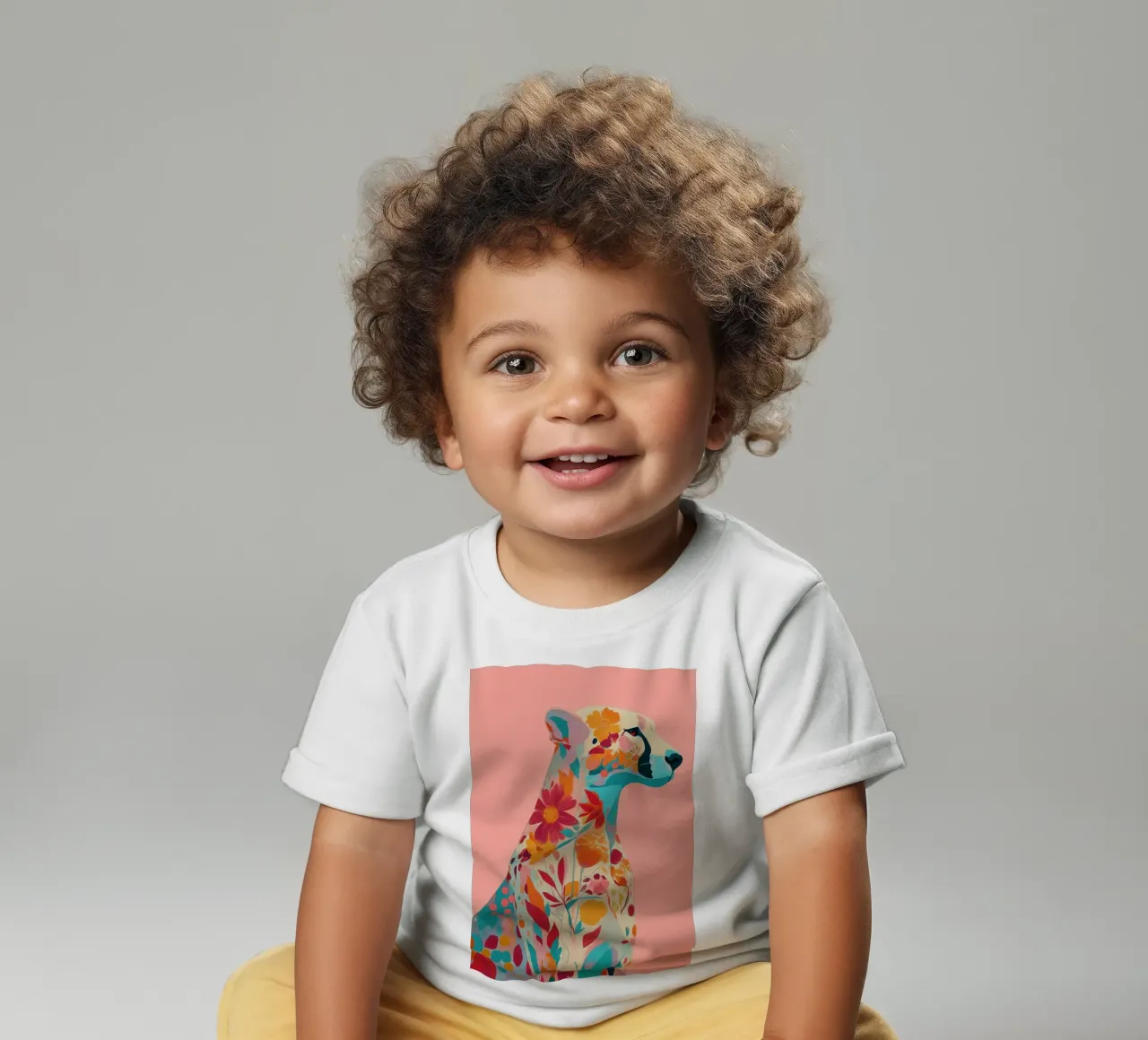 Portrait of a Cheetah in Bloom camiseta de bebé de Luca