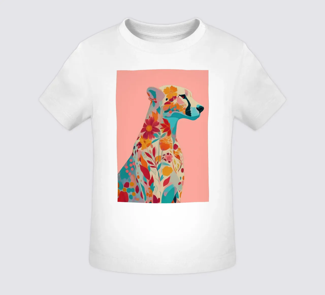 Portrait of a Cheetah in Bloom camiseta de bebé de Luca