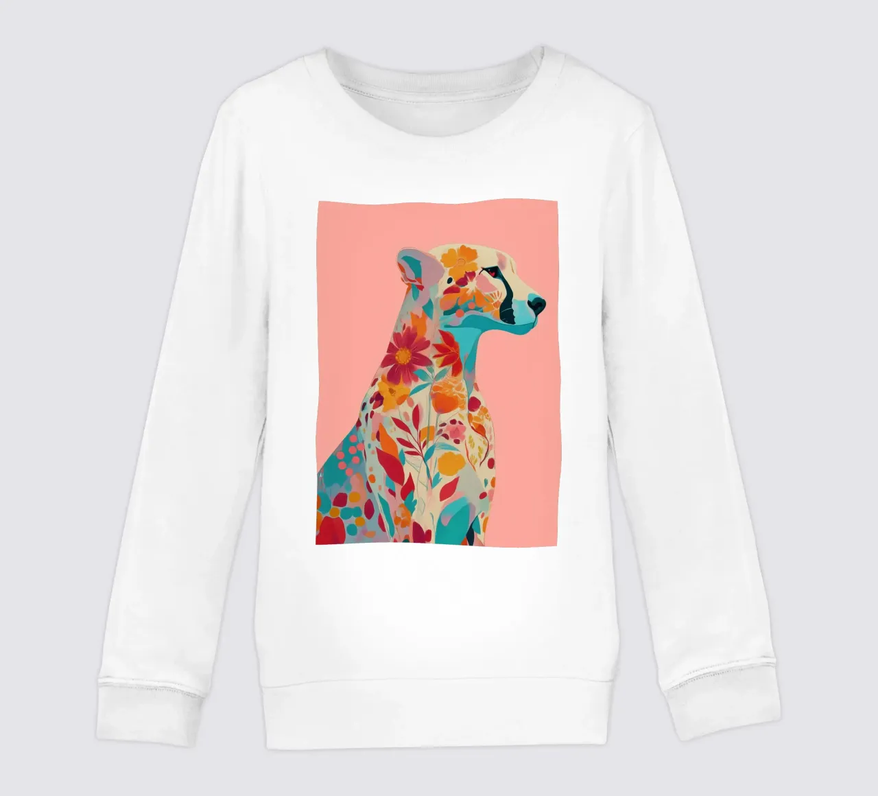 Portrait of a Cheetah in Bloom sudadera para niño de Luca