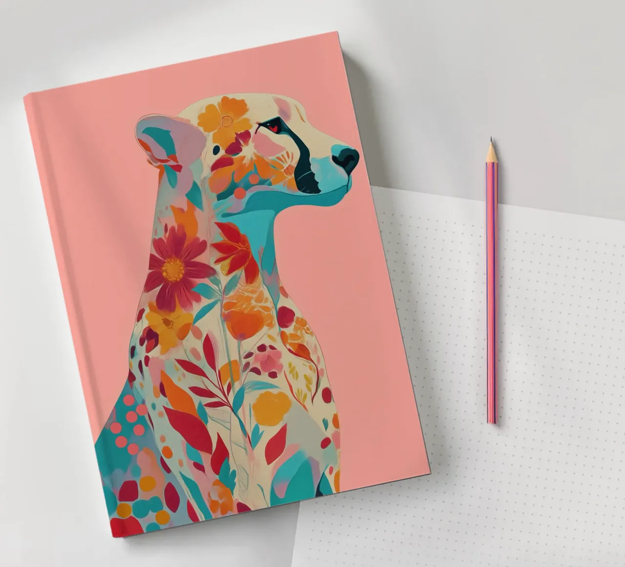 Portrait of a Cheetah in Bloom notebook by Luca