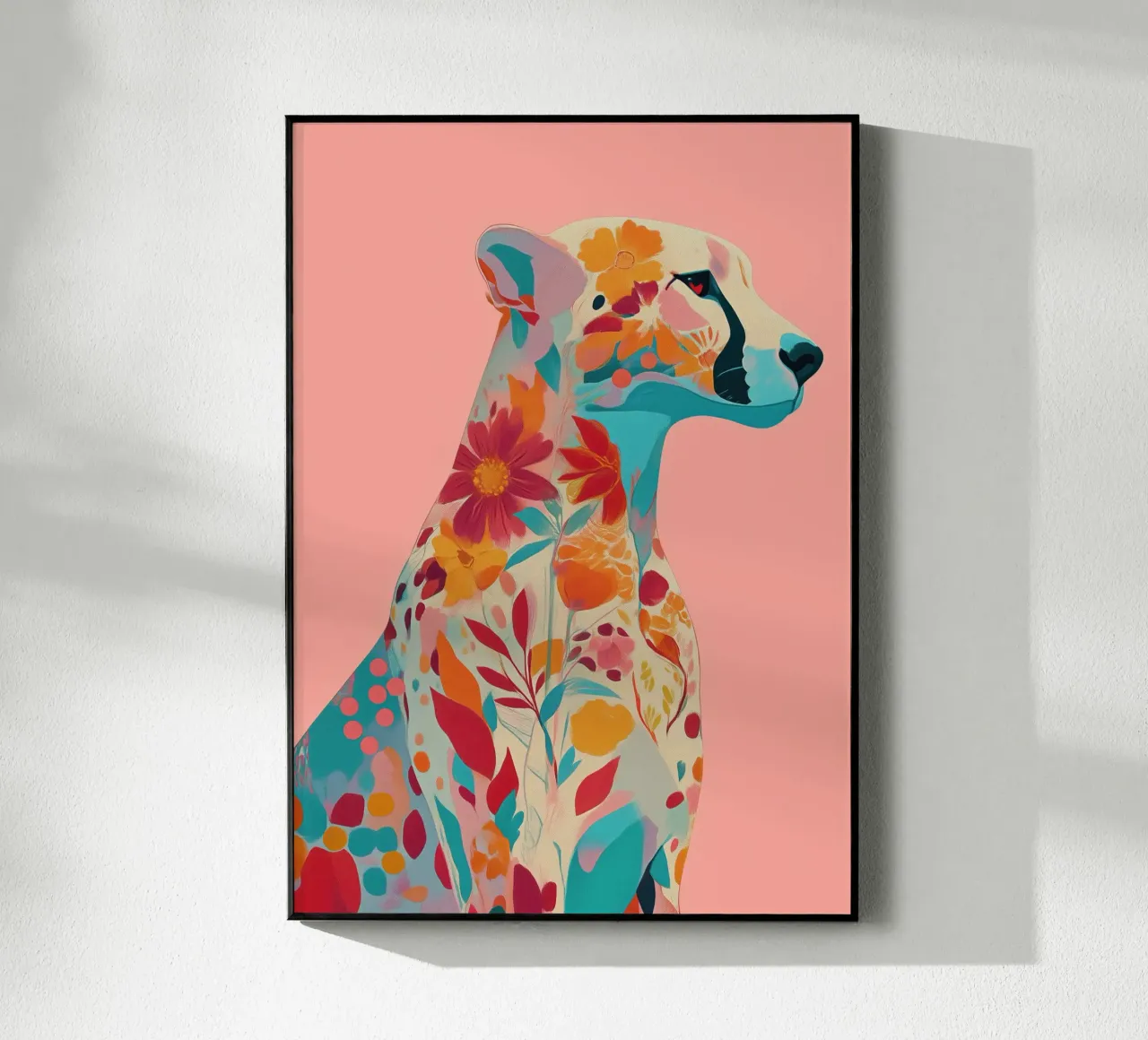 Portrait of a Cheetah in Bloom plexiglass da Luca