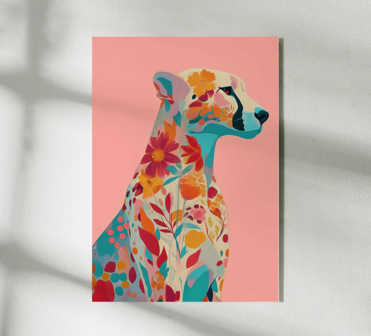 Portrait of a Cheetah in Bloom plexiglass da Luca