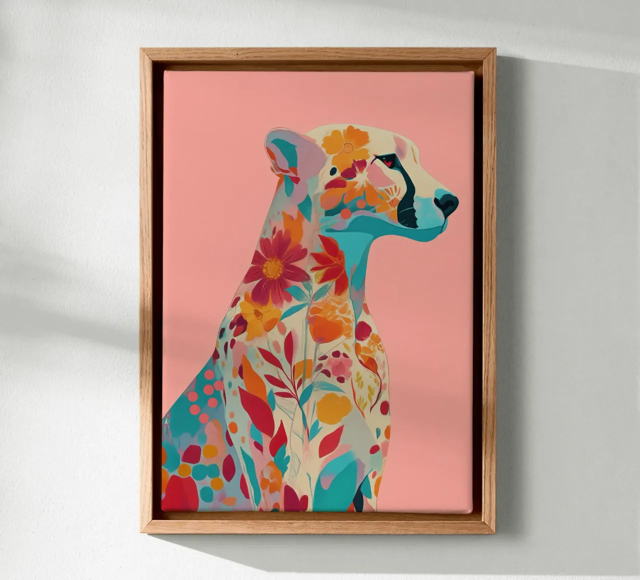 Portrait of a Cheetah in Bloom tela da Luca