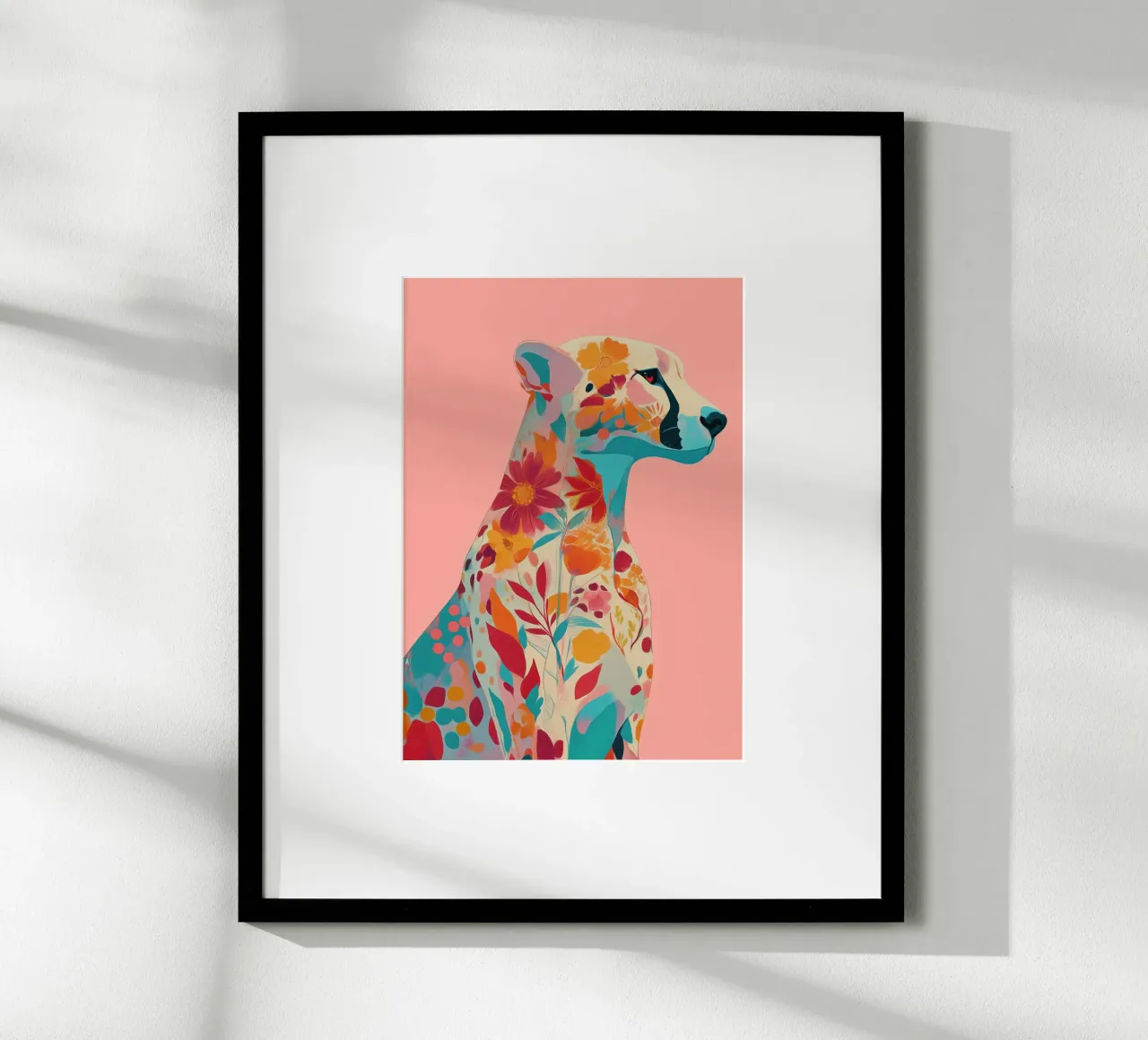 Portrait of a Cheetah in Bloom carta hahnemühle da Luca