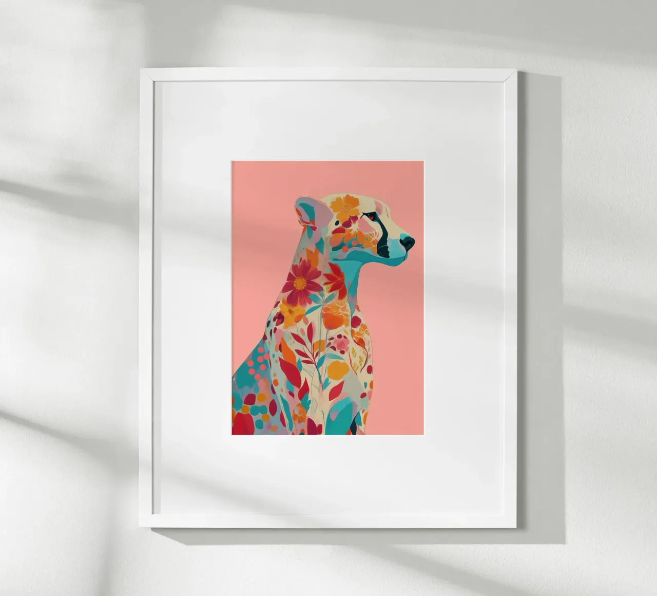 Portrait of a Cheetah in Bloom carta hahnemühle da Luca