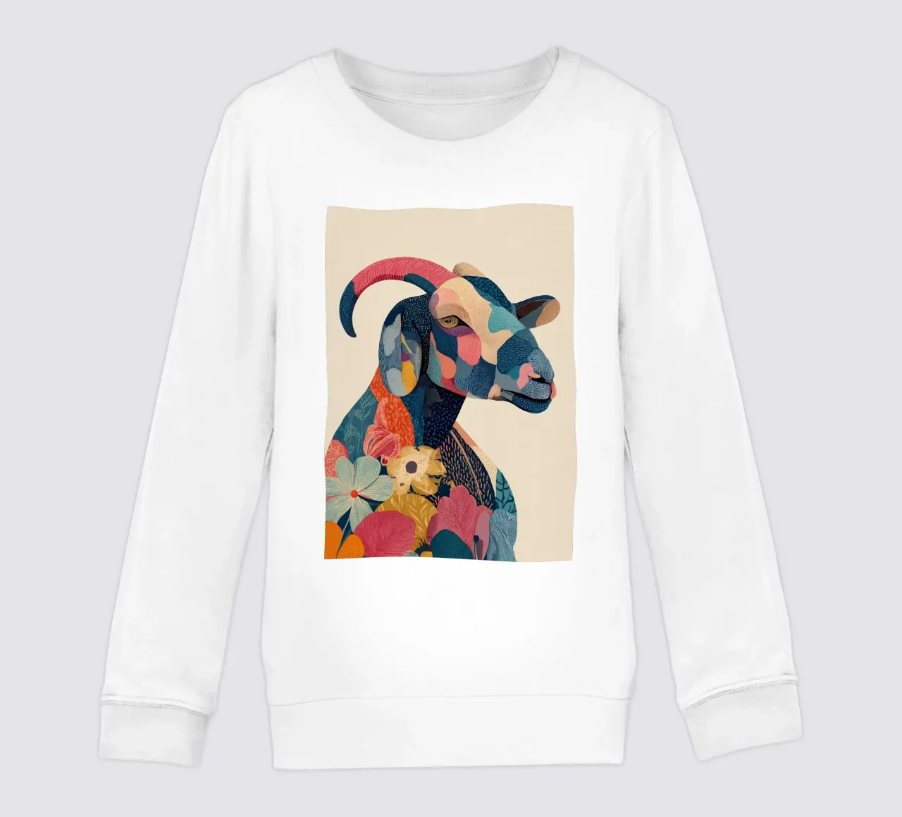 Portrait of a Goat in Bloom sudadera para niño de Luca