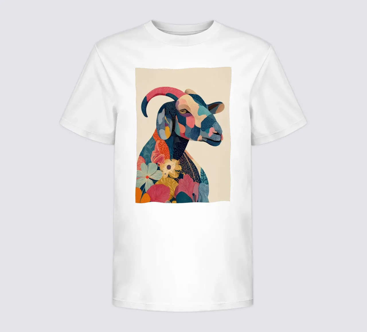 Portrait of a Goat in Bloom t-shirt bambini da Luca