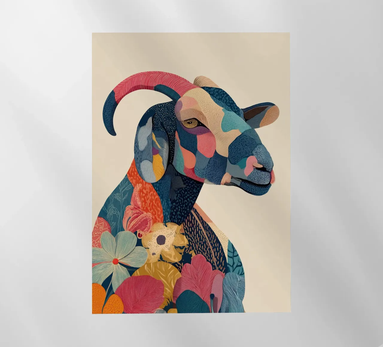 Portrait of a Goat in Bloom pellicola backlit da Luca