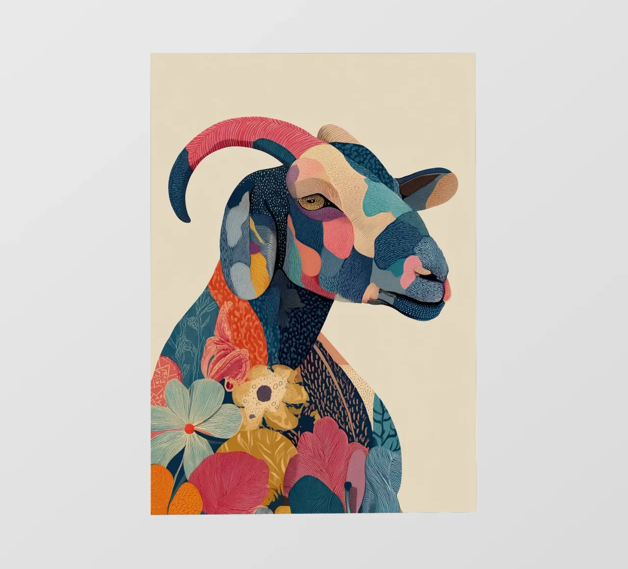 Portrait of a Goat in Bloom pellicola backlit da Luca