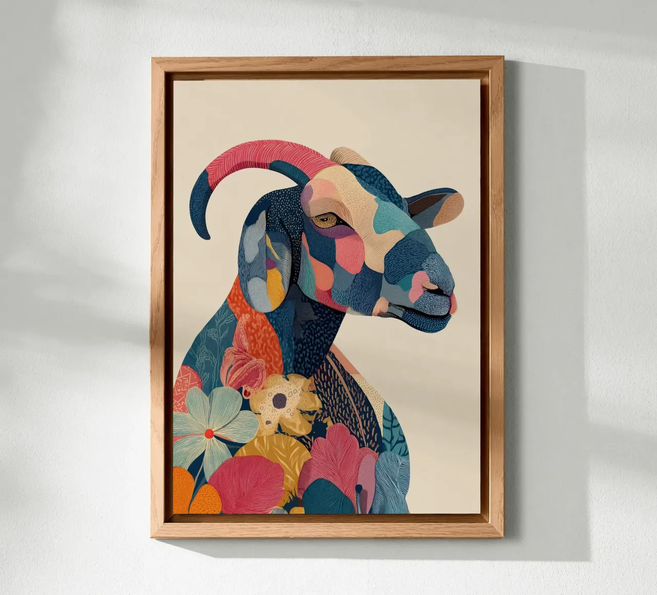 Portrait of a Goat in Bloom alluminio dibond da Luca