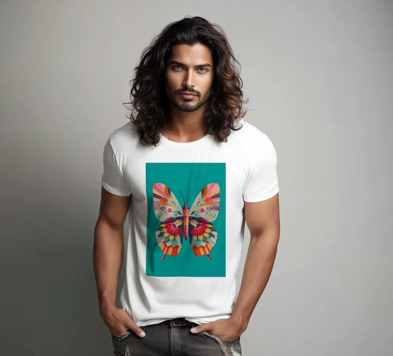 Study of a Butterfly in Bloom T-Shirt von Luca