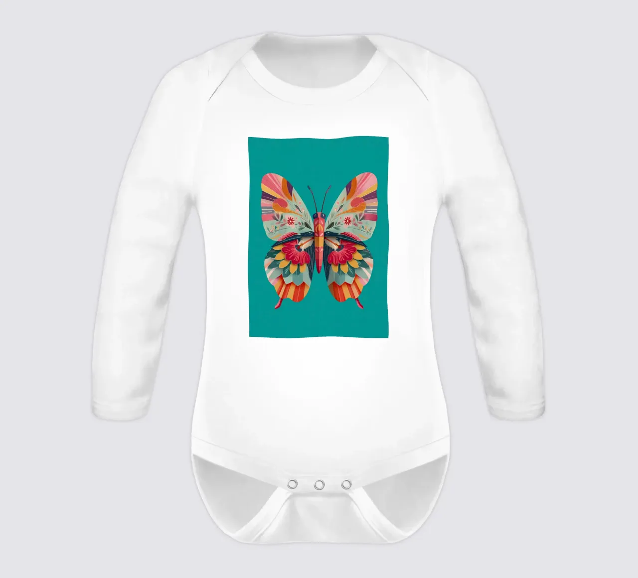 Study of a Butterfly in Bloom body neonato maniche lunghe da Luca