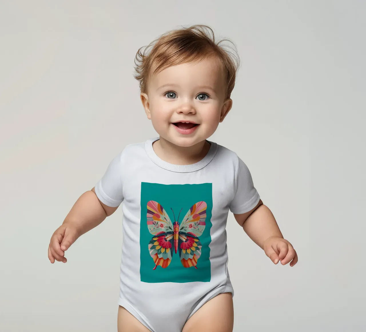 Study of a Butterfly in Bloom body neonato maniche corte da Luca