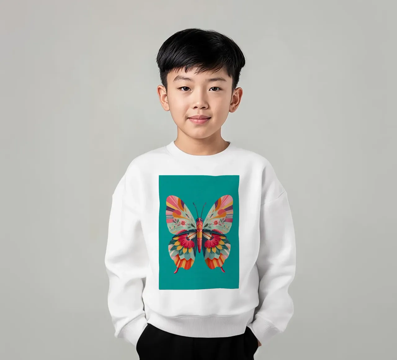 Study of a Butterfly in Bloom felpa bambino da Luca